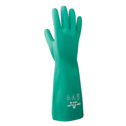 Showa Guante Contra Quimicos Con Recubrimiento De Nitrilo Verde Talla 8 Mod 730-09